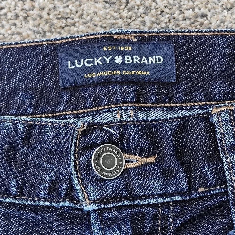 Lucky Brand Dark Wash 410 Athletic Slim Straight Leg Denim Jeans Mens 32/30